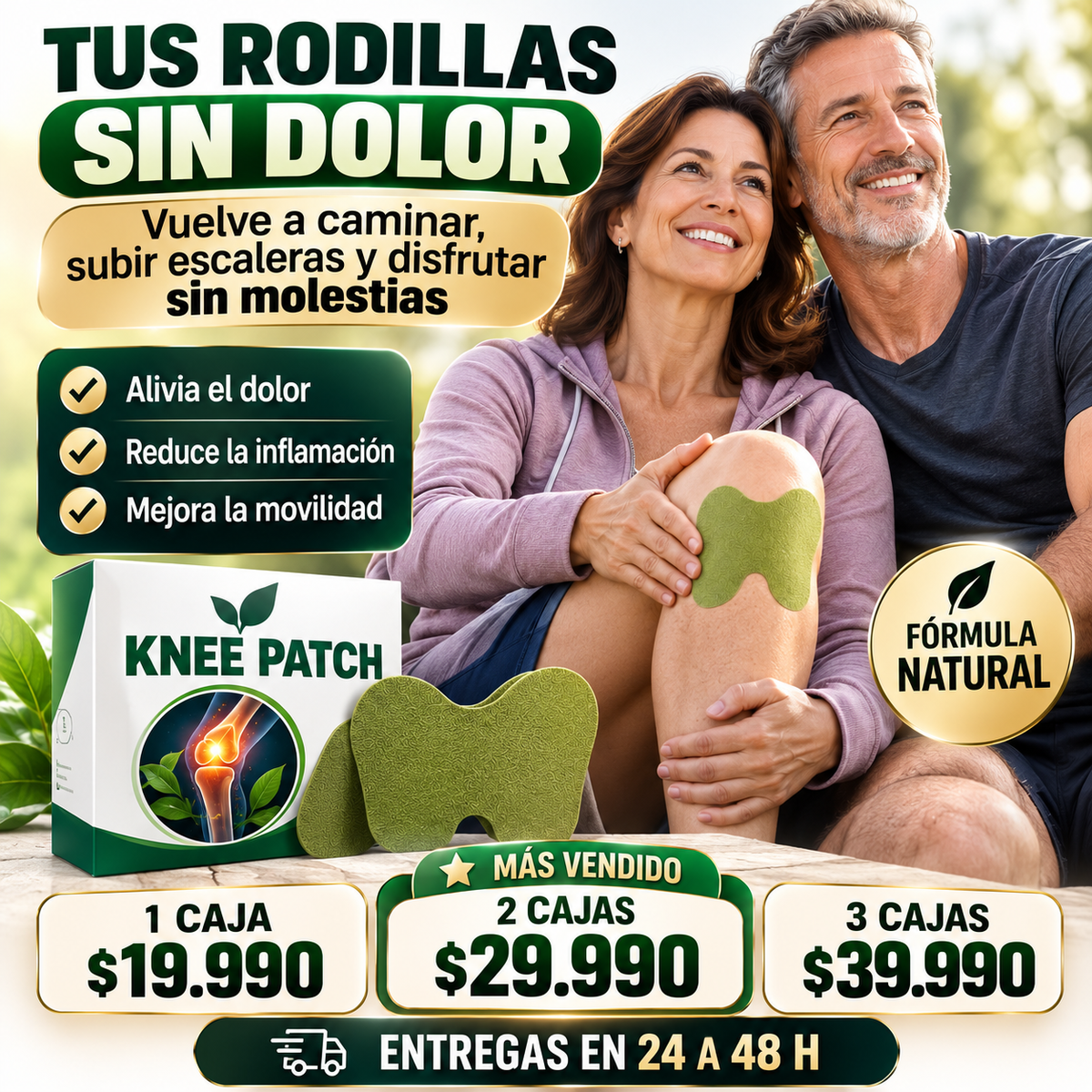 Parche Terapéutico para Rodillas – Alivio y Comodidad Todos los Días + GUÍAS GRATIS
