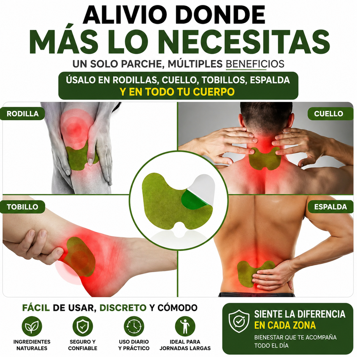 Parche Terapéutico para Rodillas – Alivio y Comodidad Todos los Días + GUÍAS GRATIS