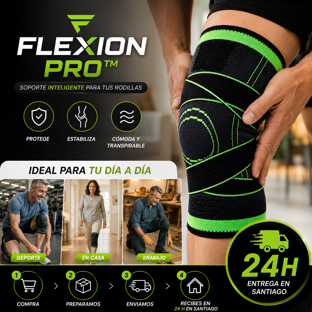 FLEXION PRO™: Soporte Inteligente para tus Rodillas